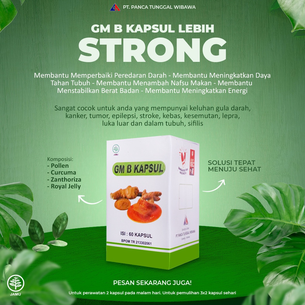 

GM B Kapsul Herbal Stroke Ampuh | Gula Darah | Peredaran Darah
