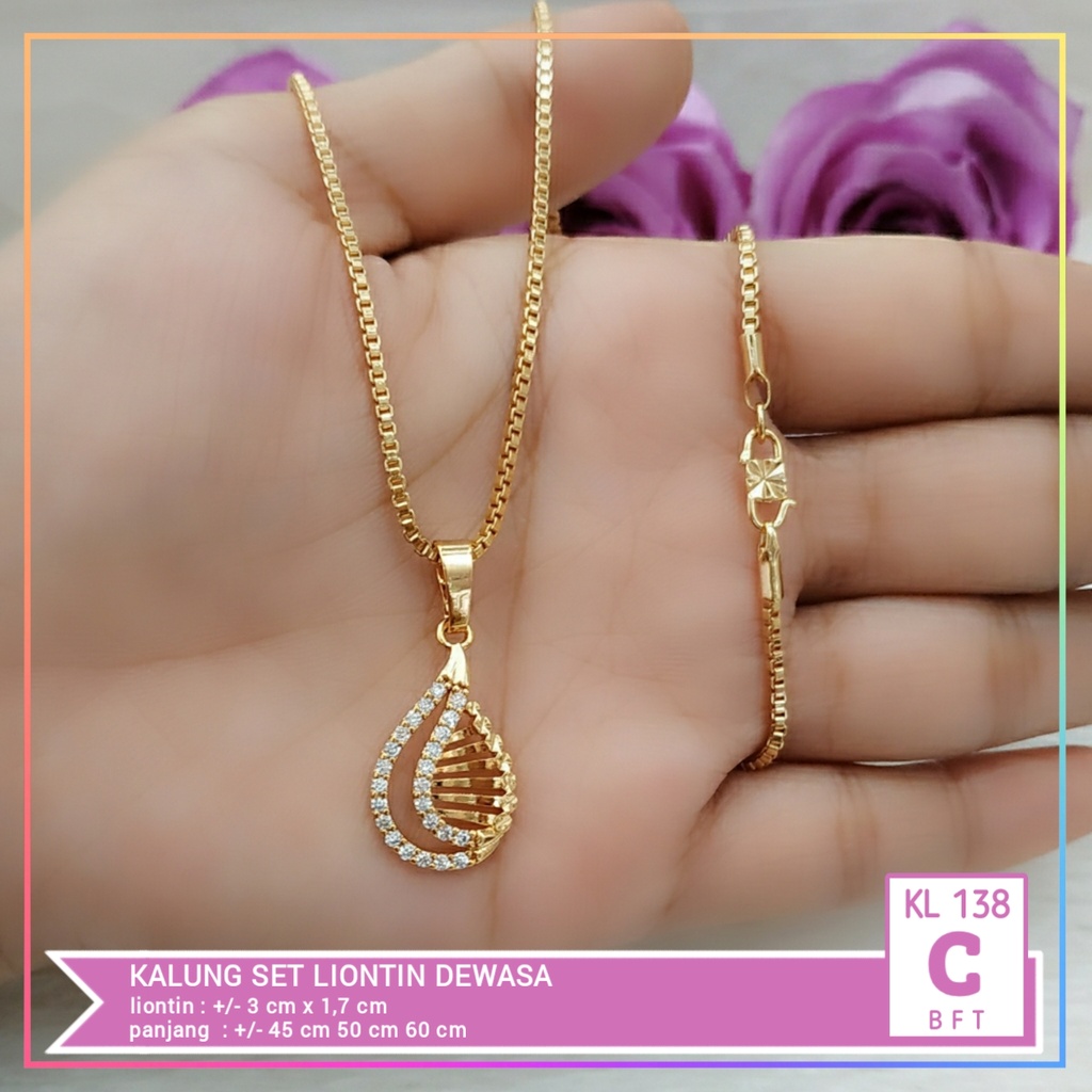 Kalung xuping kalung dewasa itali liontin love perhiasan lapis emas gold KL 138