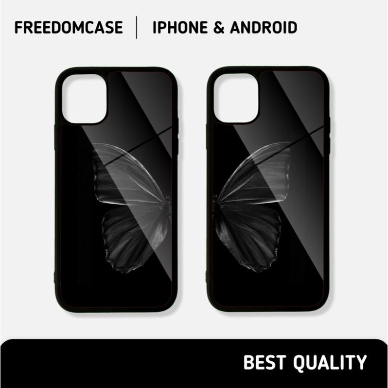Case Hp Motif Black Butterfly / Kupu - Kupu Hitam Aesthetic For Iphone / Android Softcase Hardcase A