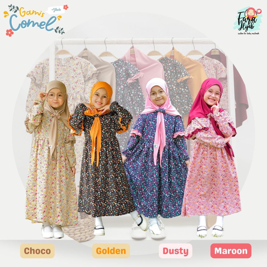 Afsheenastore Gamis Anak Comel gamis anak Set Hijab