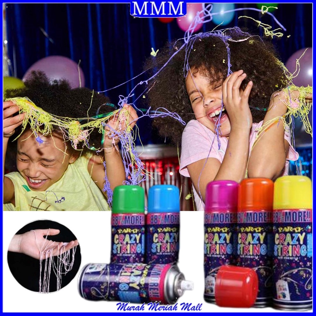 MMM Semprotan Pesta String Spray Party Crazy String Semprotan Jaring Laba laba