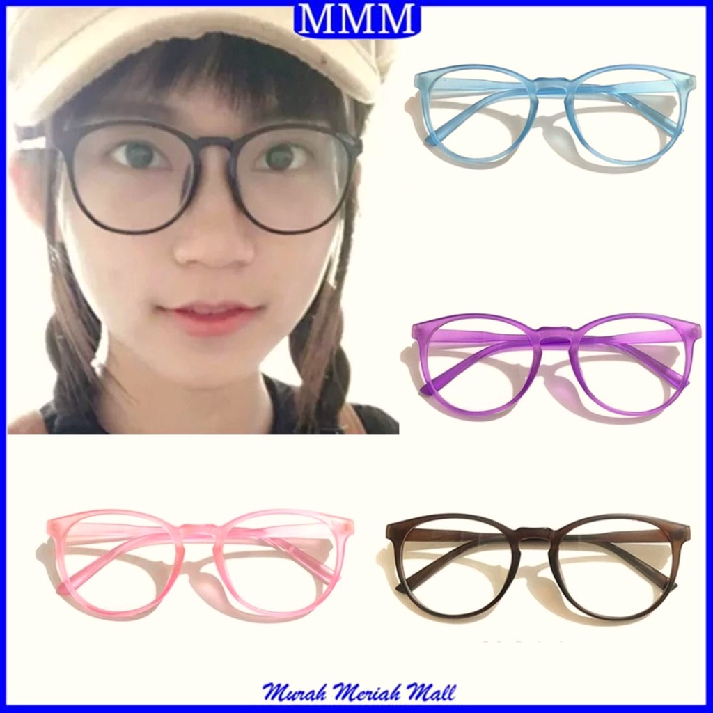 MMM Kacamata Retro Polos Doff Wanita Korea 6653 Anti RadiasI Kaca mata Polos Kotak Fashion Retro Bentuk Kotak Eyeglasses Wanita Pria Import