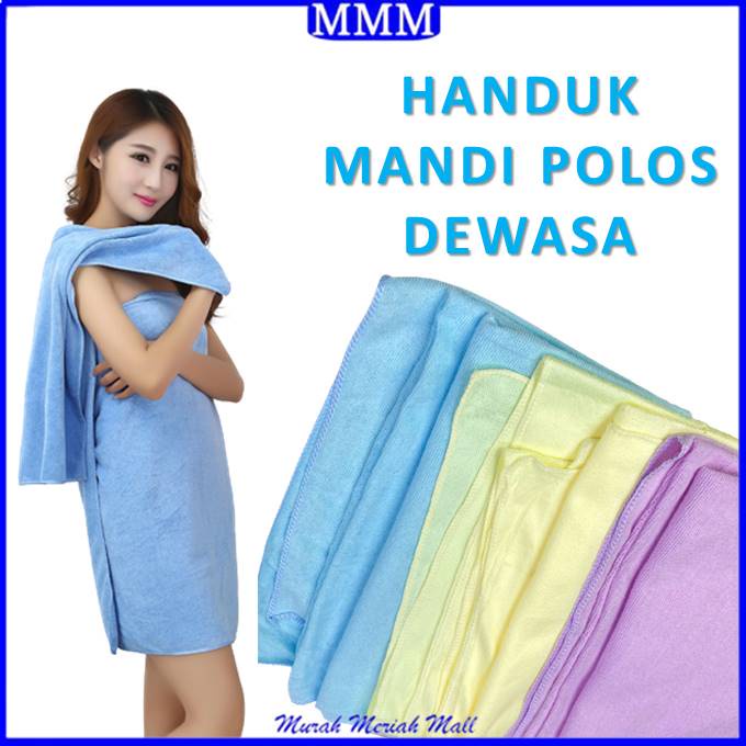 MMM Handuk Mandi Polos 73 X 136 Cm Handuk Jumbo Dewasa Microfiber Motif Polos Handuk Serap Air Bath Towel Murah Import