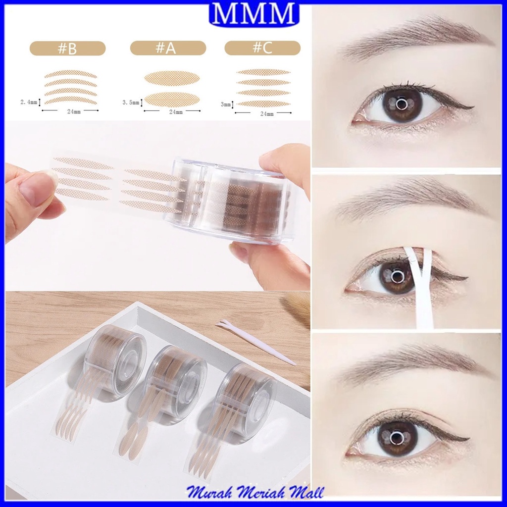 MMM Skot Mata Eyelide Roll 40Pcs Double Eyelid Stickers Tape Stiker Roll 300Pasang Kelopak Mata Bening Tahan Air Scot Mata Jaring Selotip Lipatan Mata