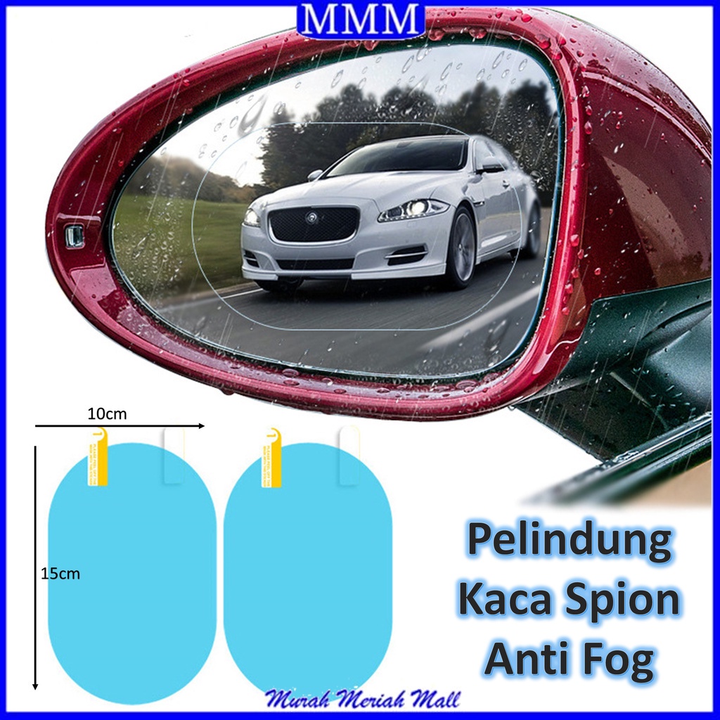 MMM Pelindung Kaca Spion Oval Anti Fog Kaca Film Besar Oval Anti Embun Stiker Cermin Pelindung Spion Mobil Film Pelindung Tahan Air 2 Pcs