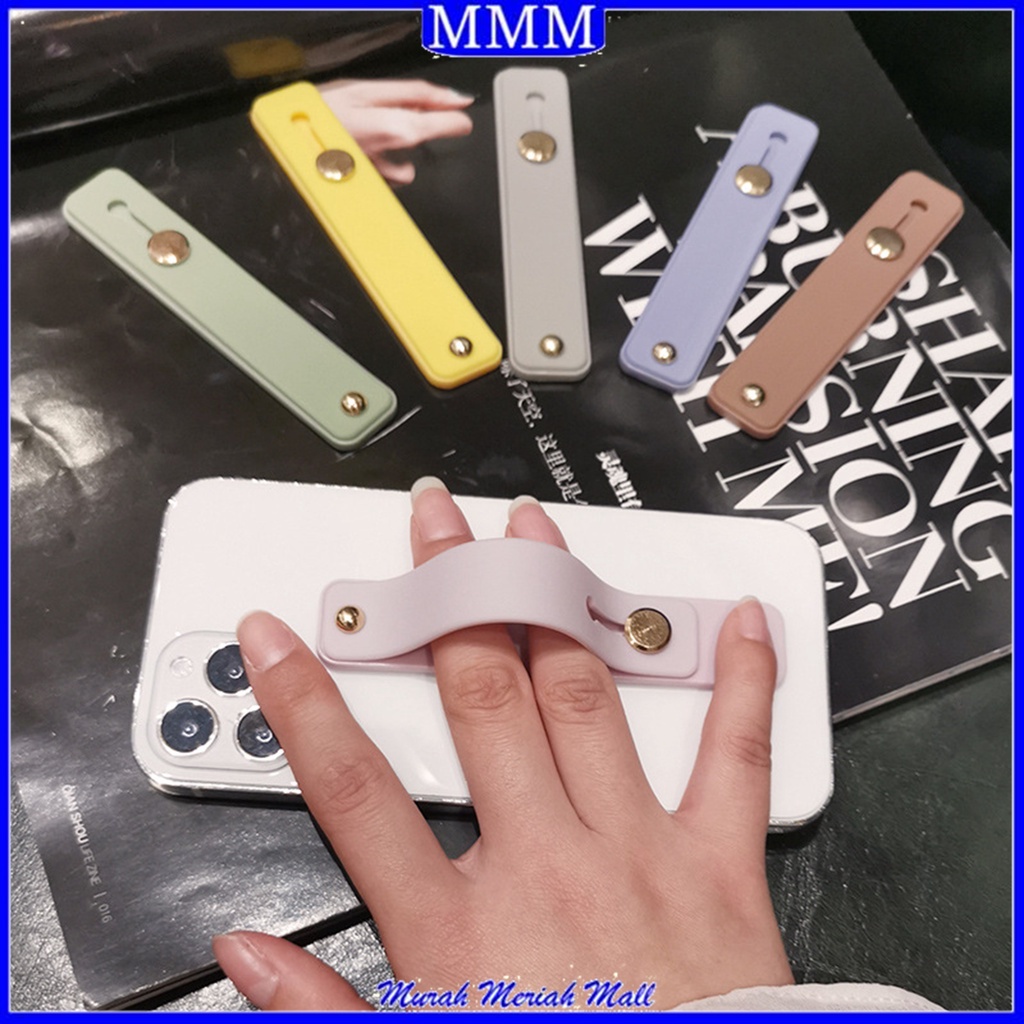 MMM Strap Bracket Silicone Phone Holder Stand Universal For Iphone &amp; Android Finger Grip Hand Multiband Sandaran HP Murah Import