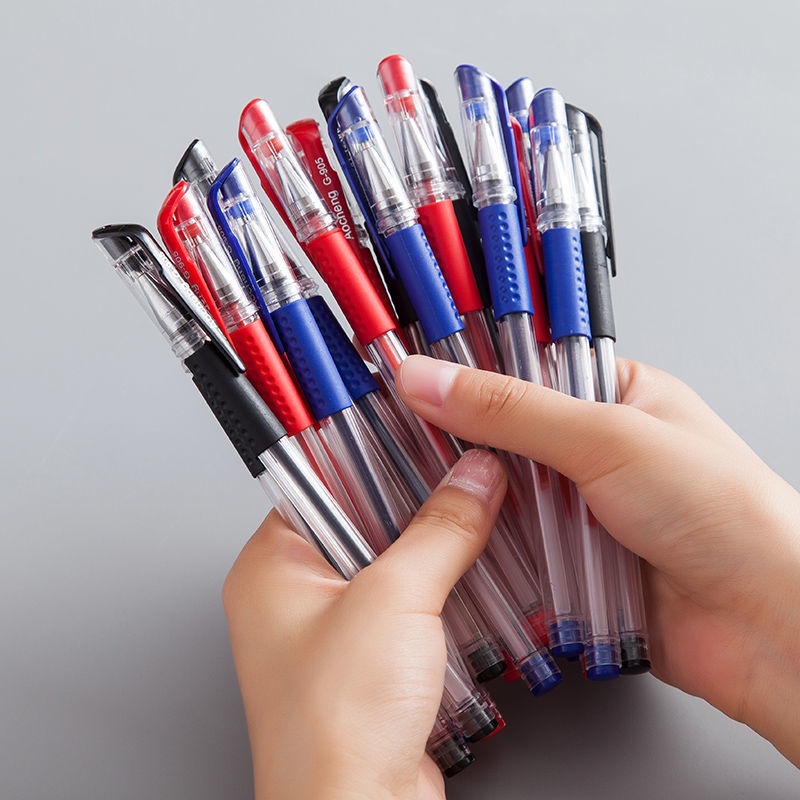 MMM Pena Gel 0.55mm Standard Pulpen Gel Standard Bolpoin Cair Alat Tulis Sekolah Bolpen Warna Hitam Biru Merah Murah Import