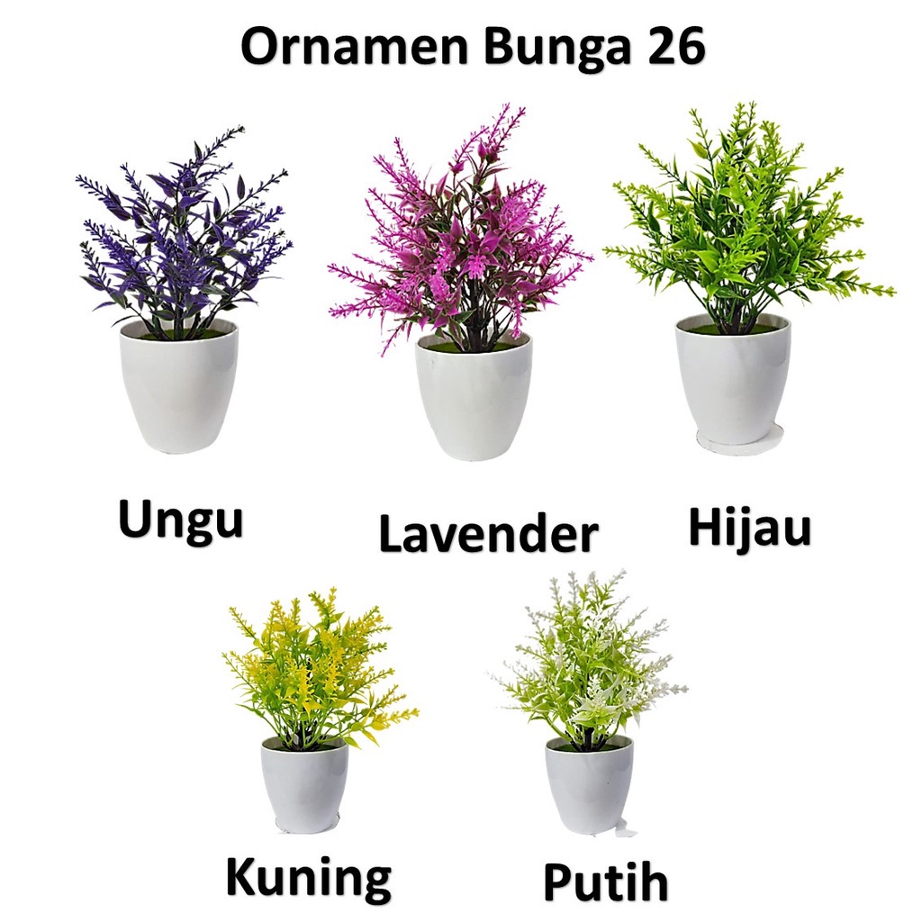 MMM Ornamen Tanaman Bunga Bunga 08 26 30 Plastik Dekorasi Pot Bunga Artifisial Ruangan Import Murah