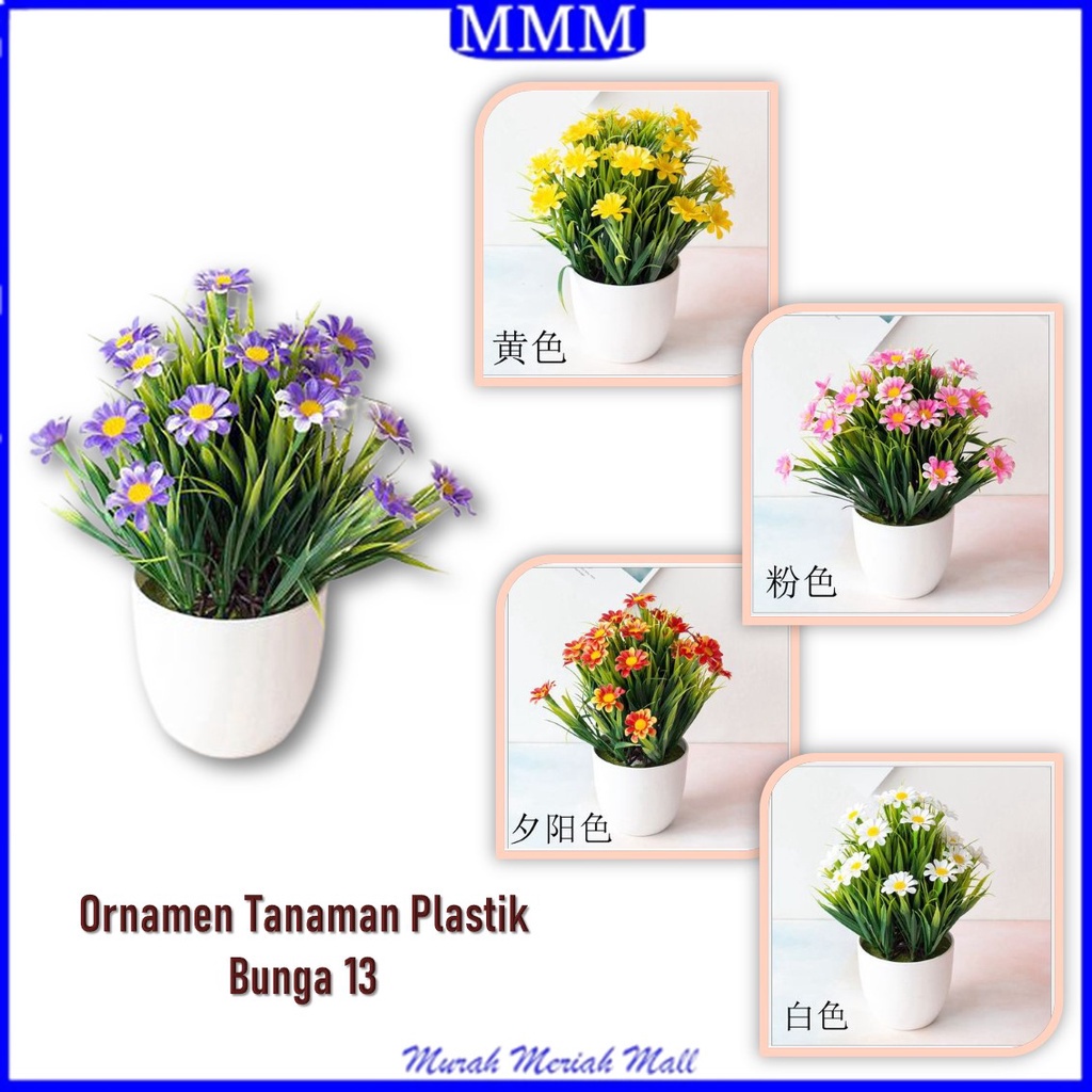 MMM Ornamen Pot Bonsai Pajangan Dekorasi Rumah Tanaman Bunga Hias Plastik Artificial Flower BUNGA 13