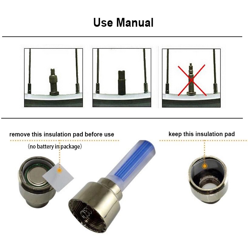 MMM Tutup Pentil LED Nyala Per 2 Pcs Lampu Roda Ban Mobil Sepeda Variasi Import Murah