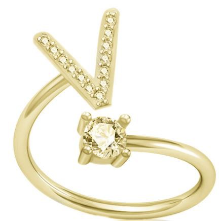 MMM Cincin Wanita Fashion / GOLD / Korea Cincin Wanita Huruf P - Z # BISA COD