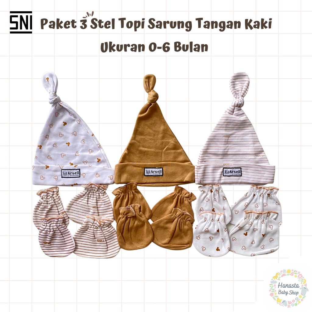 Topi Bayi 3in1 Newborn Arsel