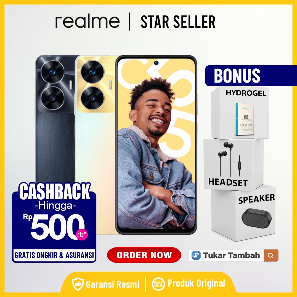 Realme Note 60 [4GB+64GB] [6GB+128GB] Garansi Resmi 1Tahun Note 60x