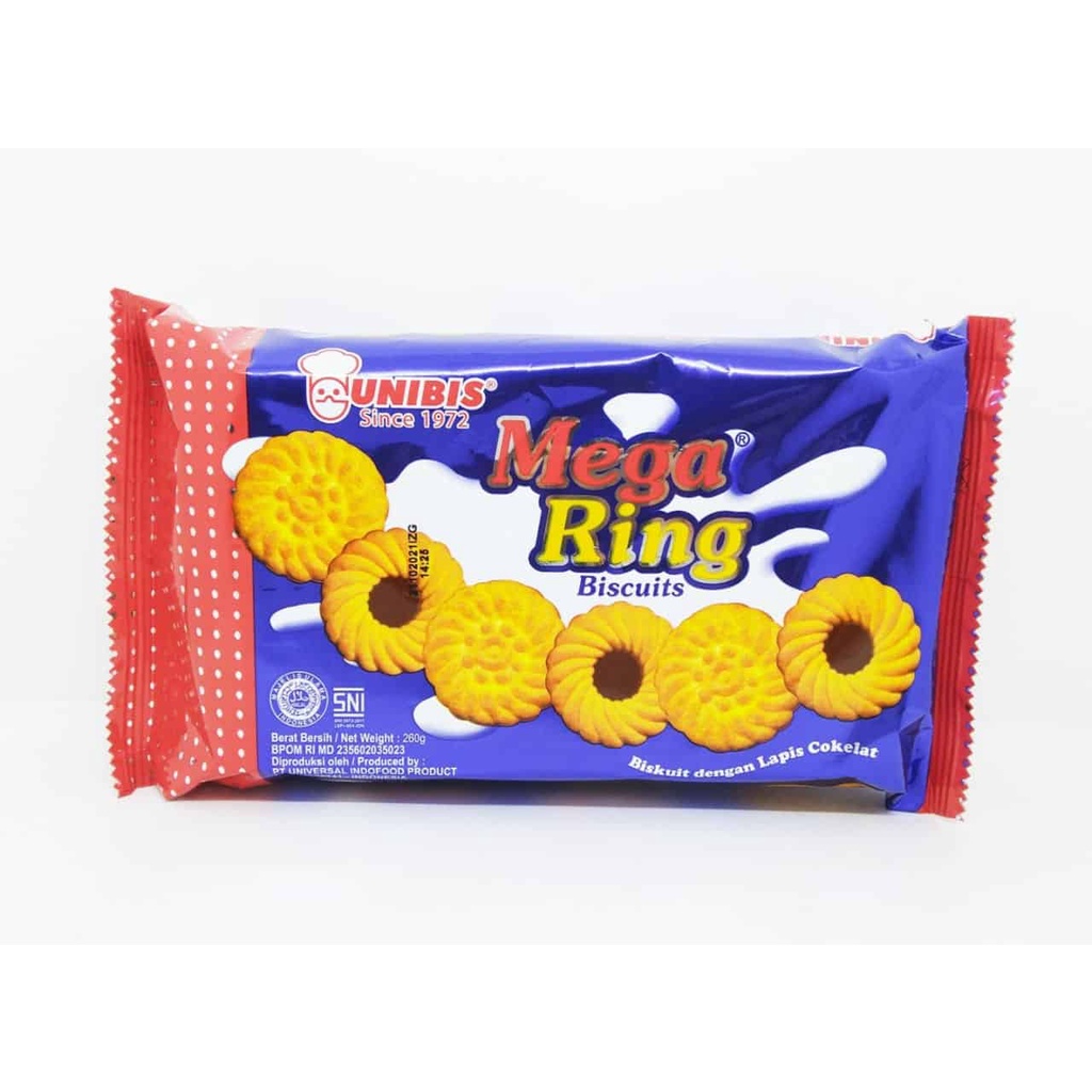 Biscuit Unibis Mega Ring 308 gr SNI - Biskuit Isi Coklat