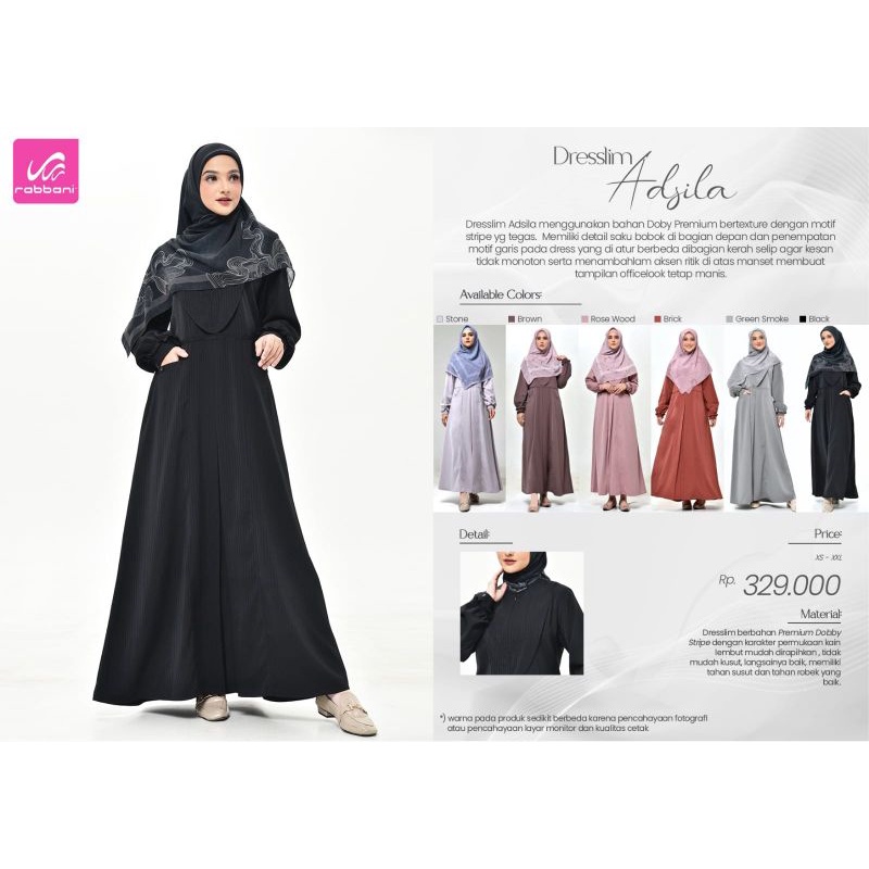 rabbani dresslim adsila - dresslim terbaru - gamis terbaru - gamis terlaris - gamis hitam