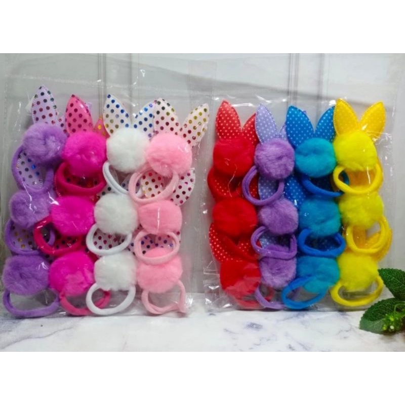 JEPIT RAMBUT POMPOM 12BIJI SOFT BUNNY