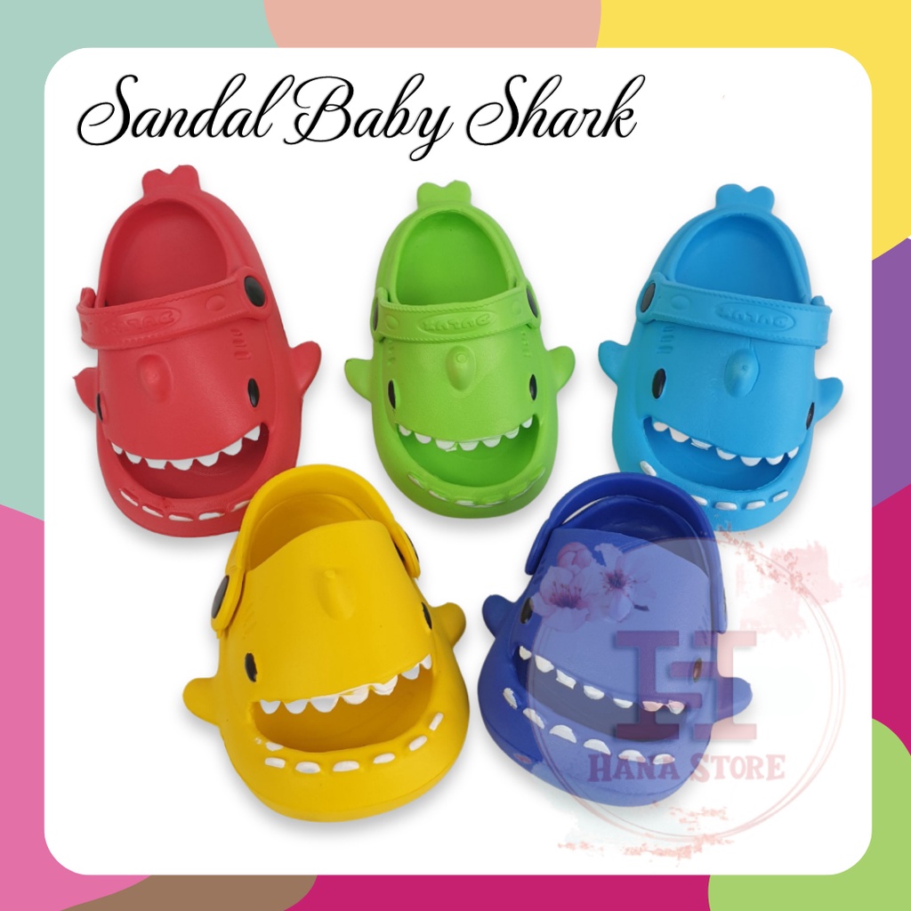 Sandal Dulux Baby Shark 502-E Slop Hiu Baim Bakpao Sepatu Sendal Bayi Anak Laki Perempuan Ikan Paus 