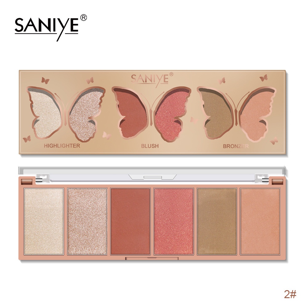 ❤ MEMEY ❤ SANIYE 3 In 1 Hightlighter Blush On Bronze Combination Palette E0331