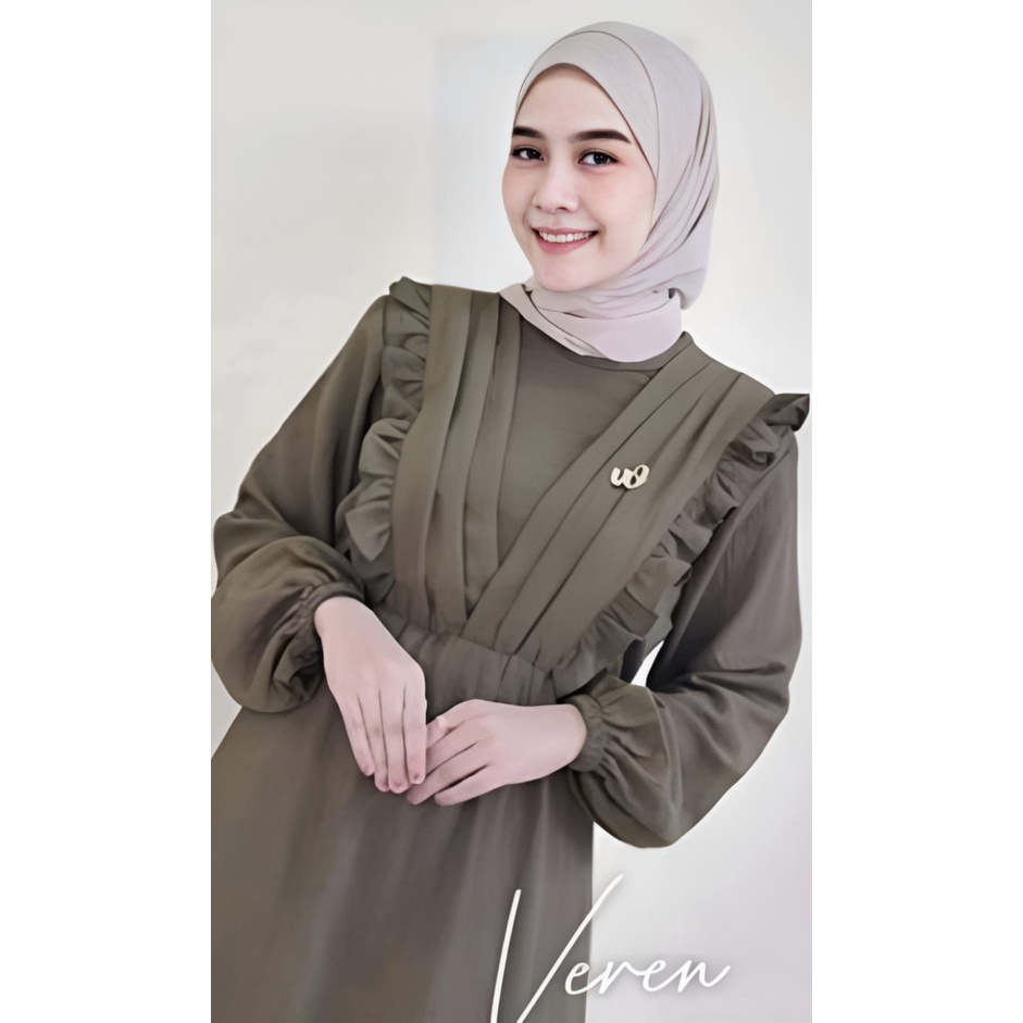 PROMO!!! Veren Crinkle Dress - Gamis Crinkle - Gamis Wanita - Baju Muslim - Pakaian Wanita - Long Dress - Dress Maxi - Gamis Terlaris