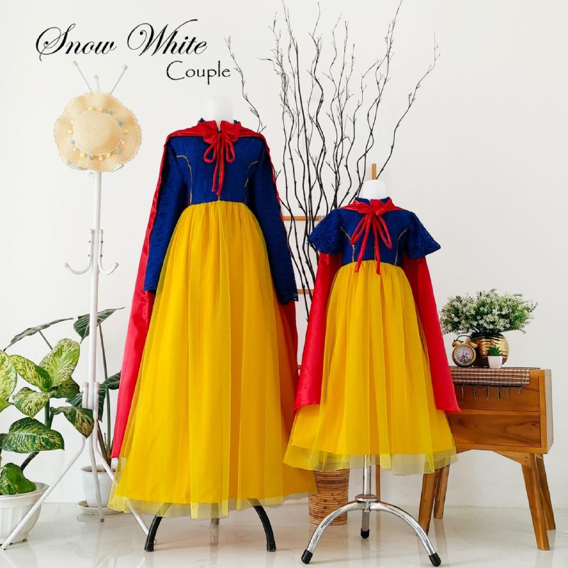 KOSTUM PUTRI SALJU SNOW WHITE DISNEY DRESS ANAK PEREMPUAN 1-10TAHUN