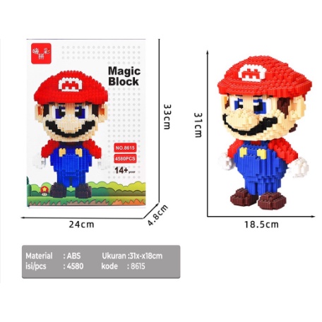Nano Block Mario Medium Bricks Education Nano Block / Mainan Balok 3D