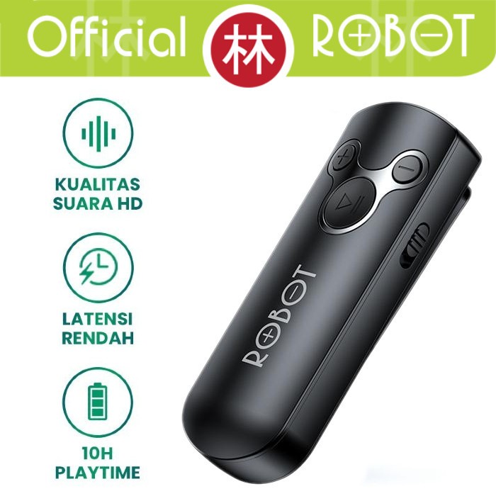 Terbaru Robot RS10 Audio Receiver Bluetooth 5.0 & Receiver AUX 3.5mm HD Sound - Robot RS10