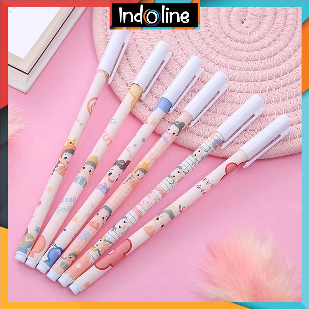 

✔️ Pulpen Gel Motif Cartoon Pulpen Korea Pelajar Dan Kantor Pena Lucu Sourvenir Import COD