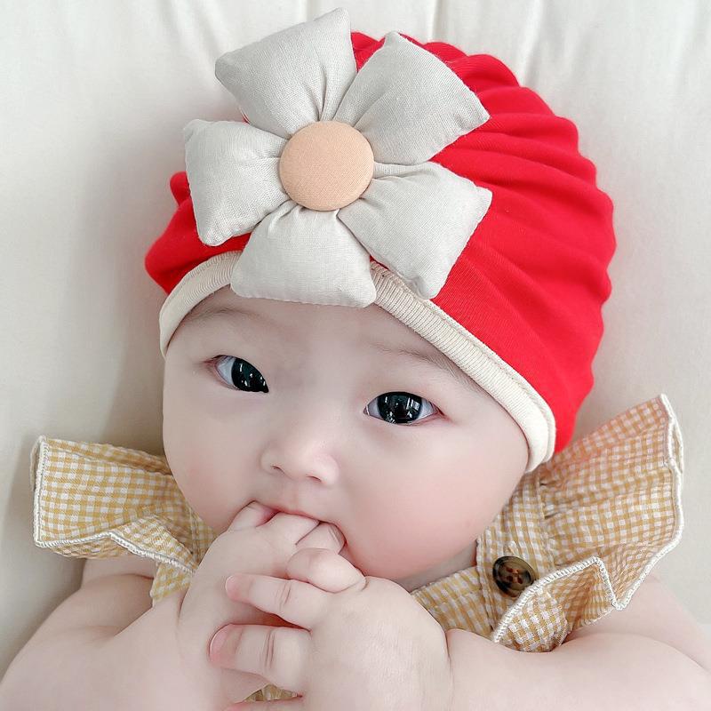 NEW Turban topi bayi motif satu bunga besar tiga warna kualitas premium