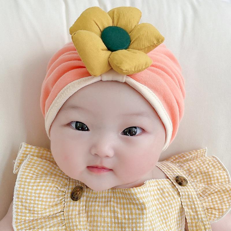 NEW Turban topi bayi motif satu bunga besar tiga warna kualitas premium