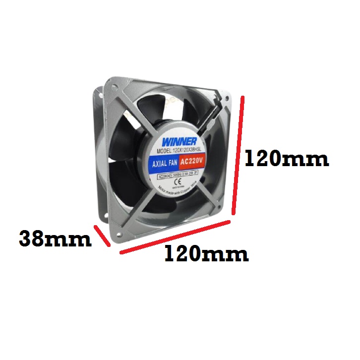 [HAEBOT] Kipas Pendingin AC Axial Fan 220VAC 120x120x38mm Winner Cooling Fan CNC Driver 3D Printer Komputer