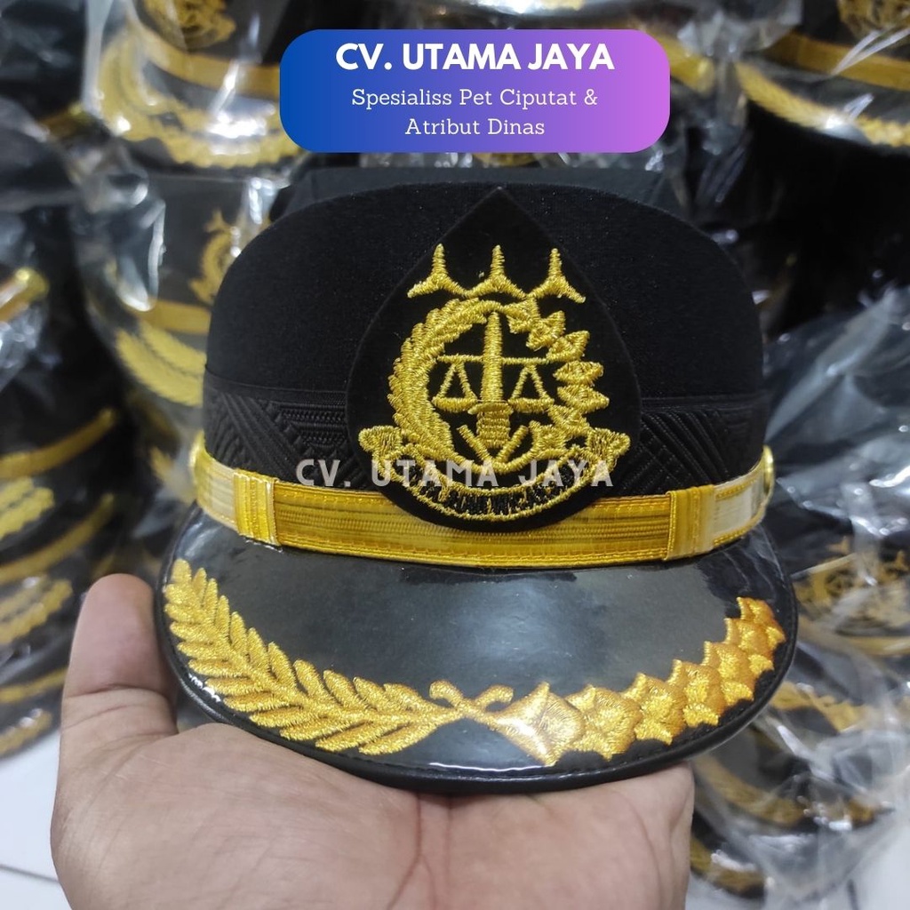 Topi Pet PDU Jaksa Kejaksaan Perempuan Golongan 3D 4A 4B Hitam