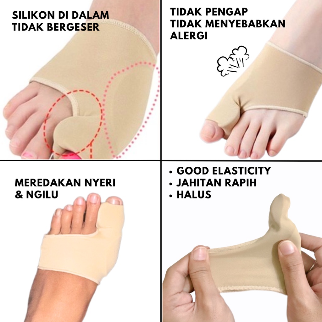 Alat Terapi Sleeve Korektor Tulang Jempol Bunion Corrector Anti Jari Kaki Bengkok Hallux Valgus Sepasang