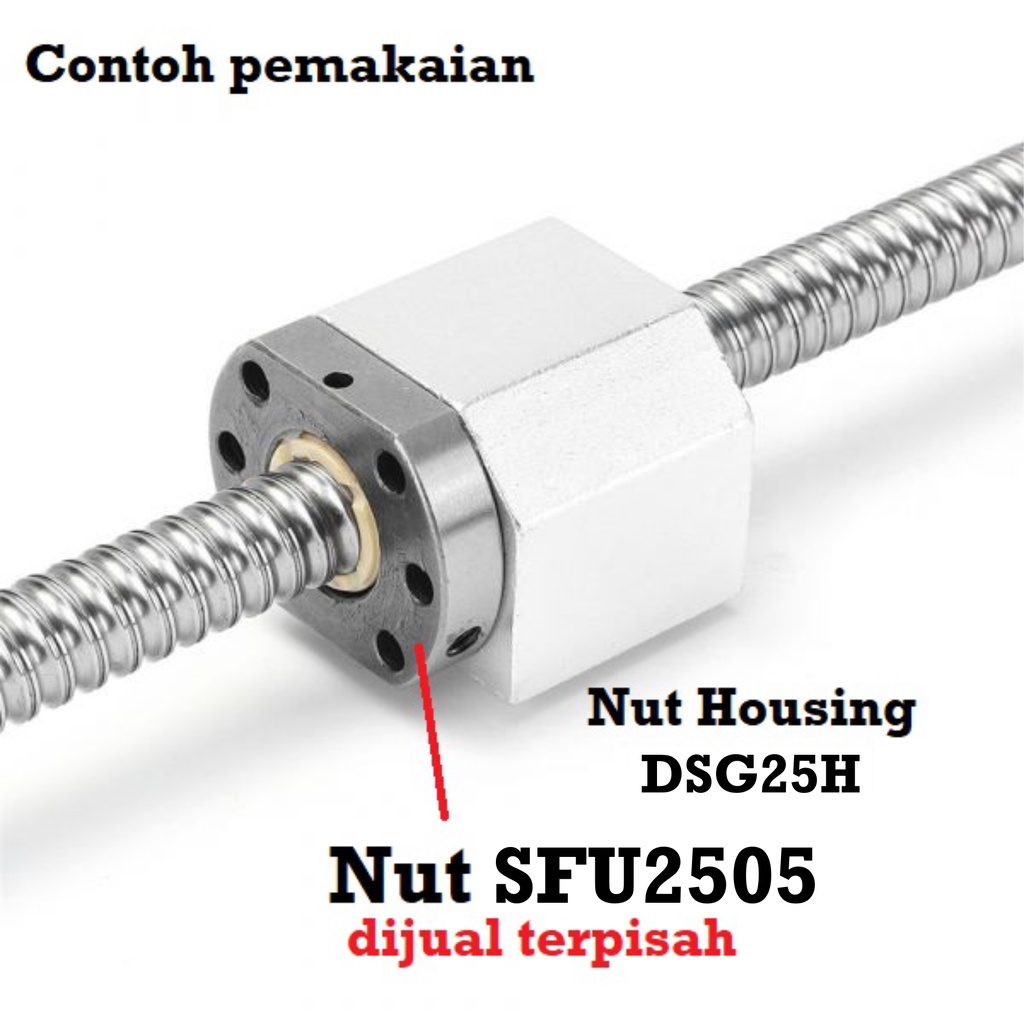 [HAEBOT] Nut Housing DSG25H SFU2505 Holder Bracket Rumahan Ballscrew 25mm Mount Socket CNC Router Milling Lead Screw