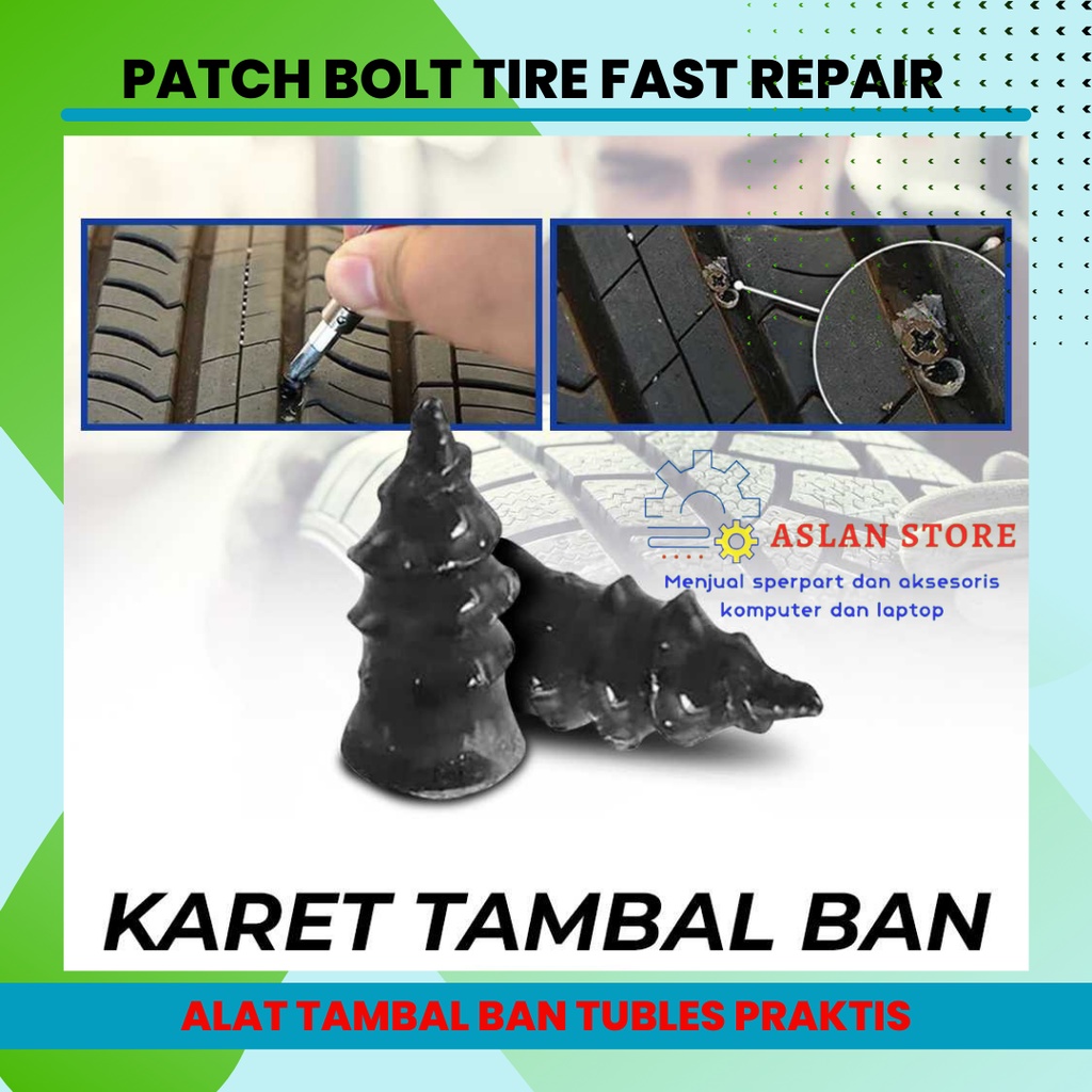 Alat tambal ban praktis Karet Tambal Ban Rubber Stud Tire Fast Repair 10 pcs