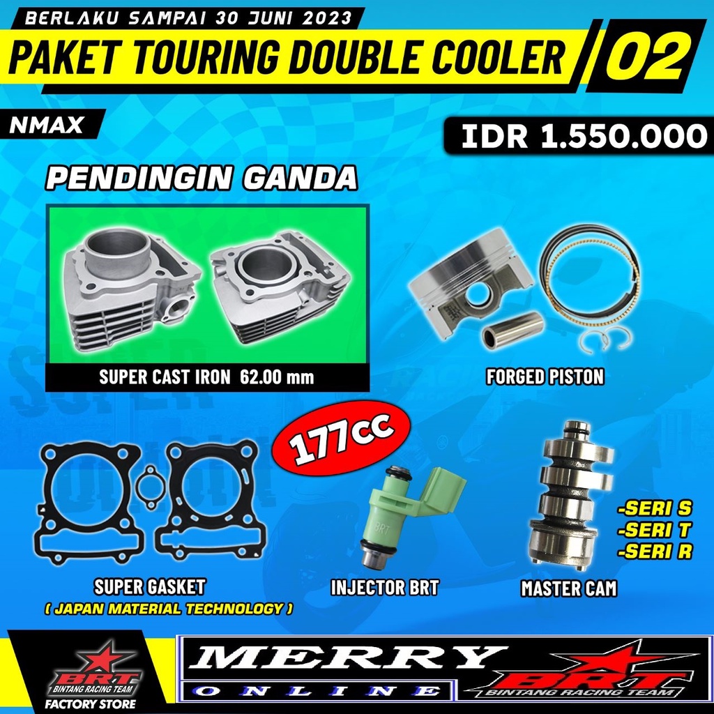 Paket Touring 2 BRT Bore Up Nmax Aerox Lexi 125 Blok Casting