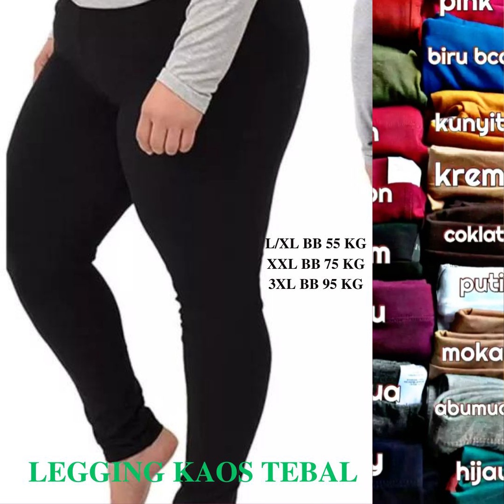 LEGGING PANJANG POLOS  KAOS SUPER JUMBO 3XL / XXXL WANITA - R2AJAKARTA LEGINGG LEJING LEGING WANITA PEREMPUAN