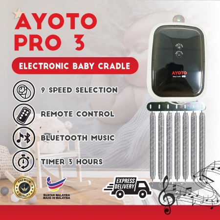 Ayoto Electronic Baby Cradle Timer Music Bluetoth - Mesin Ayunan Bayi Otomatis (AYT-EBCTMB)