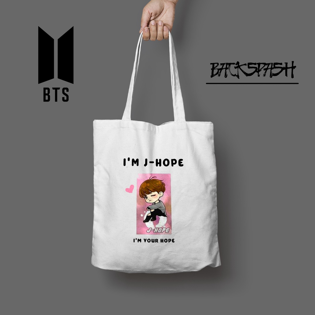 Tas Totebag BTS Chibi Jk V Jungkook Suga - BTS