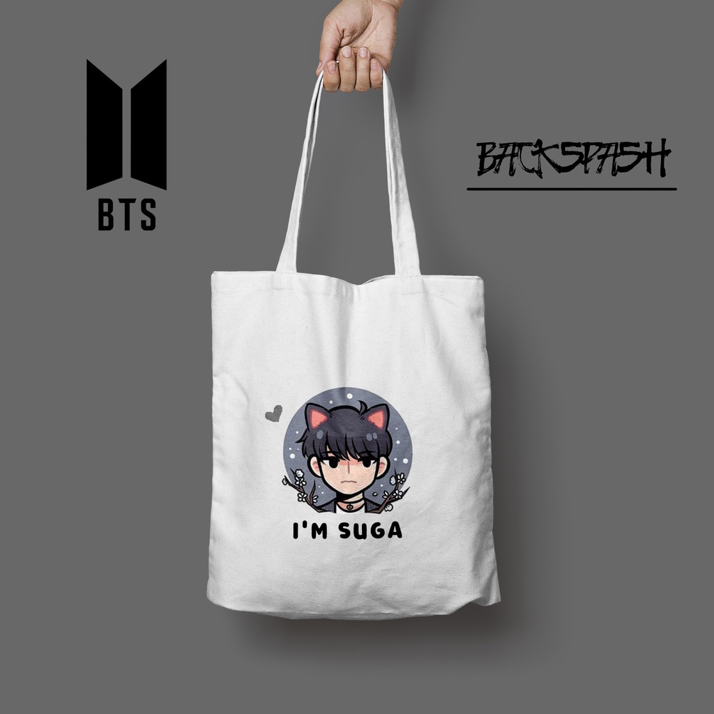 Tas Totebag BTS Chibi Jk V Jungkook Suga - BTS