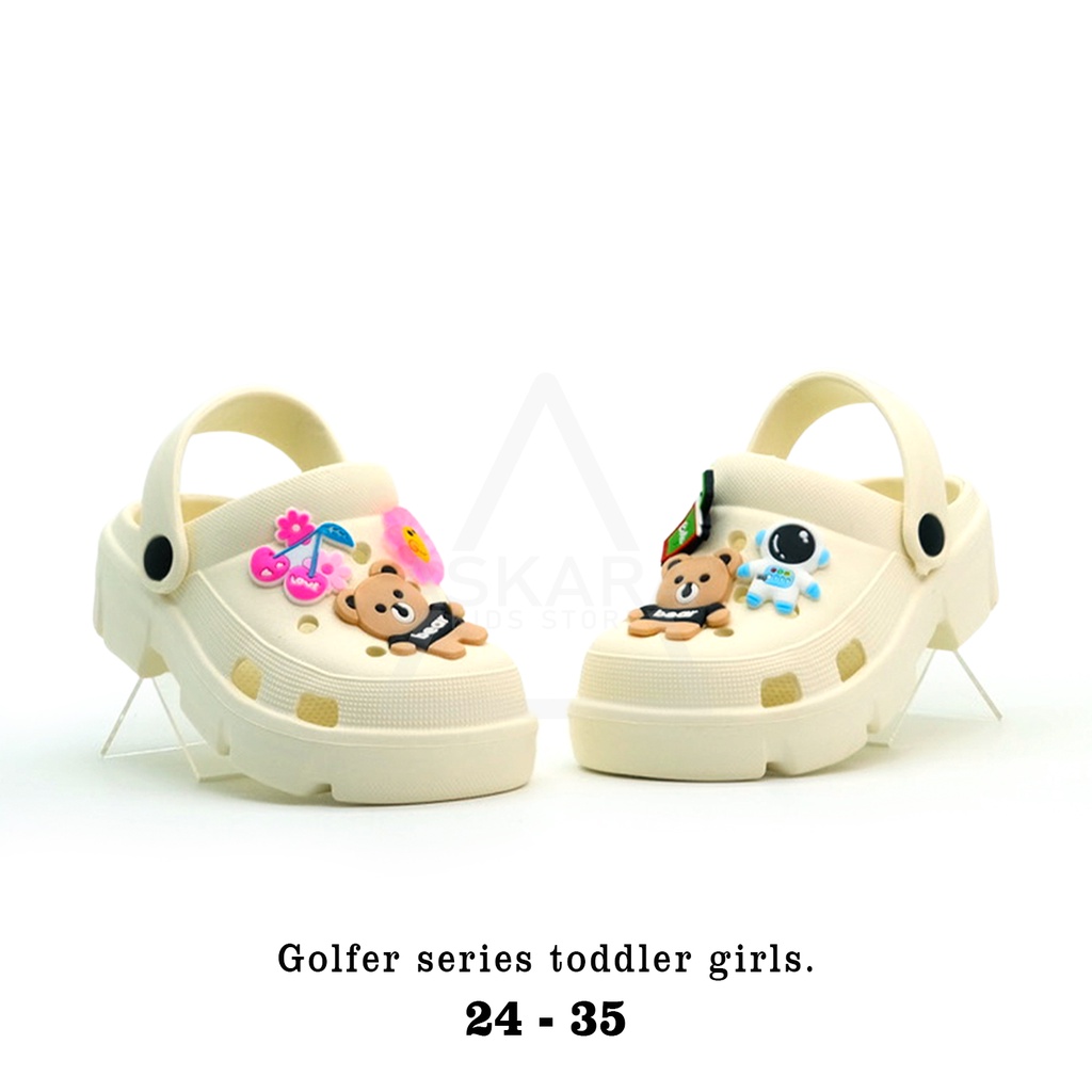 Aks - Sandal golfer anak perempuan Model jibbitz korean style panda new