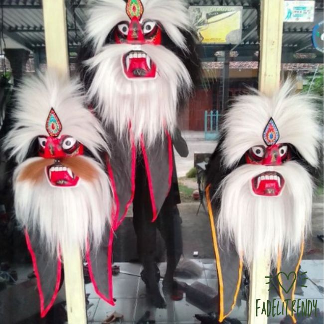 COD ✓ Topeng Ganong Full Rambut Sintetis Ganongan Anak Murah Ponorogo / Bujangganong / Ganongan / To