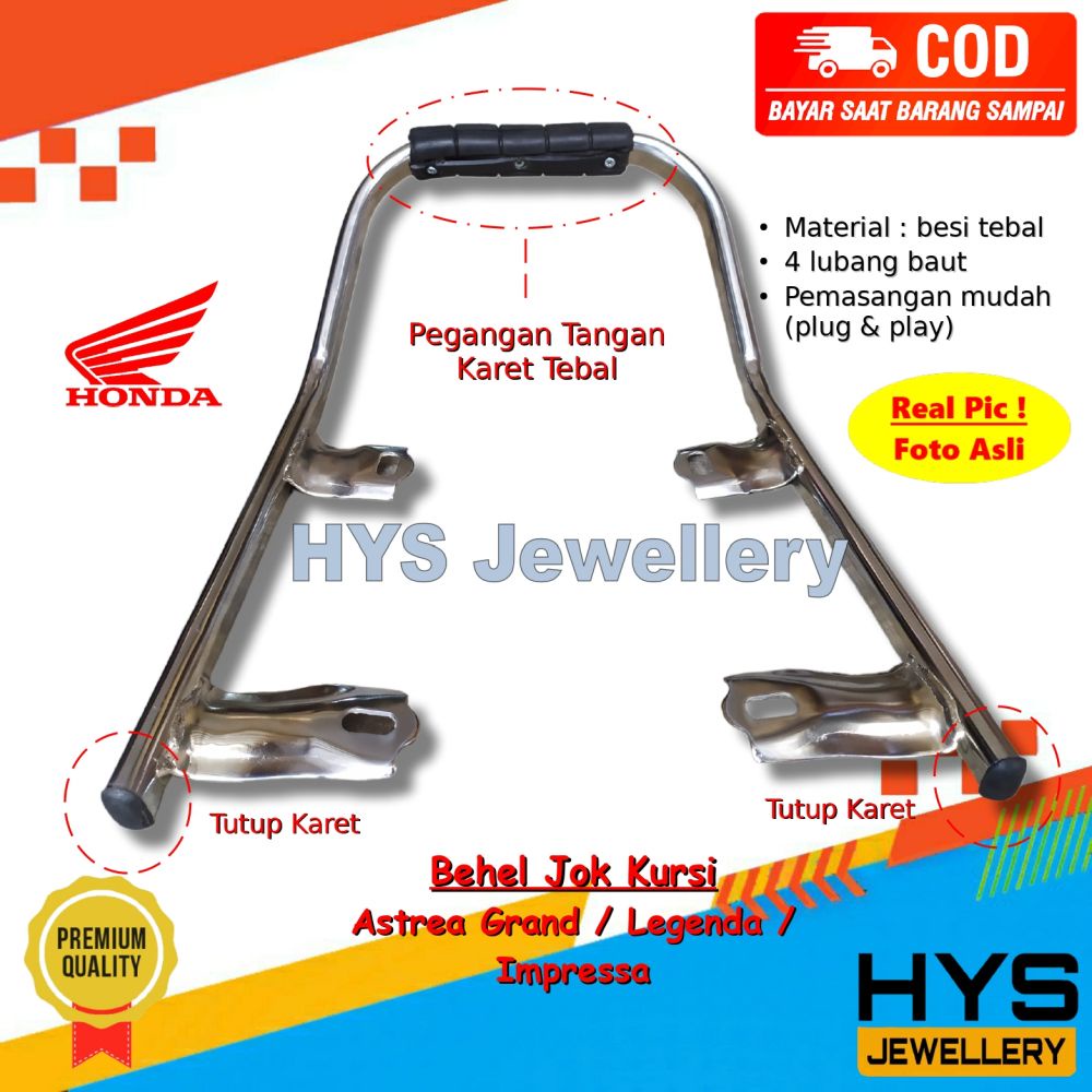 [COD] Begel Jok Kursi Astrea Grand Legenda Impressa - Behel Planger Belakang Variasi Motor Bahan Bes