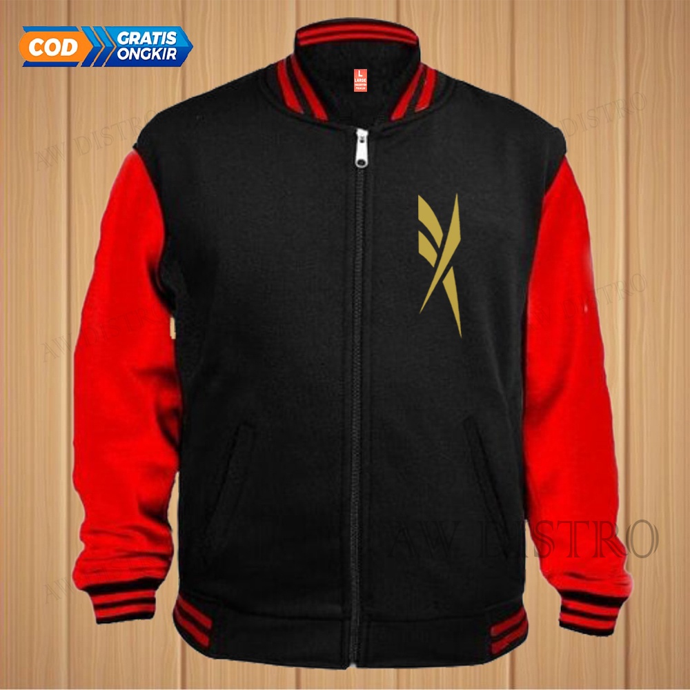 COD Jaket Baseball Varsity Distro Lorek Text Gold Premium Quality