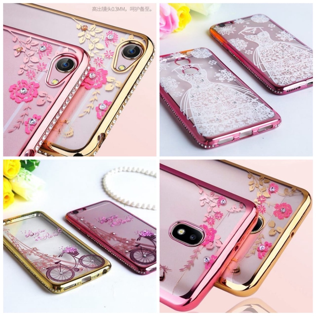 Casing Hp Flower Diamond Case Samsung A7 2018 A8 2018 A8+ 2018 A02 A02S A03S A10