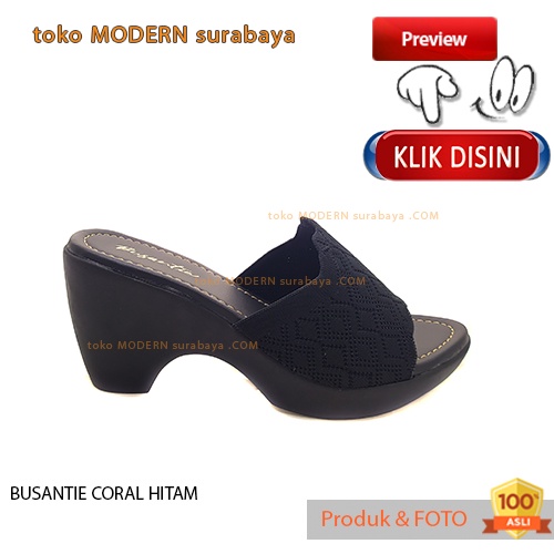 Sandal wanita casual sandal slide wedges tinggi BUSANTIE CORAL
