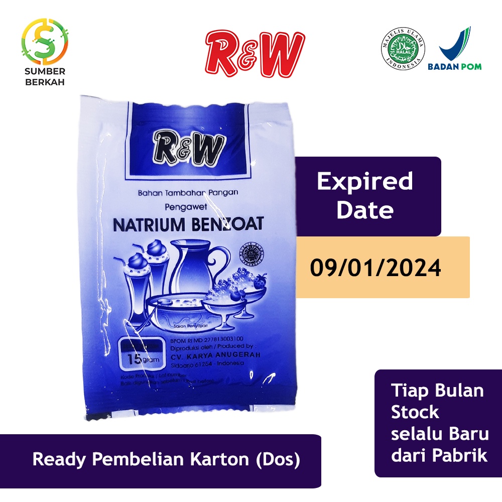 Natrium Benzoat Pengawet Makanan Minuman Rajawali R&amp;W 15 g RW 1 Pack