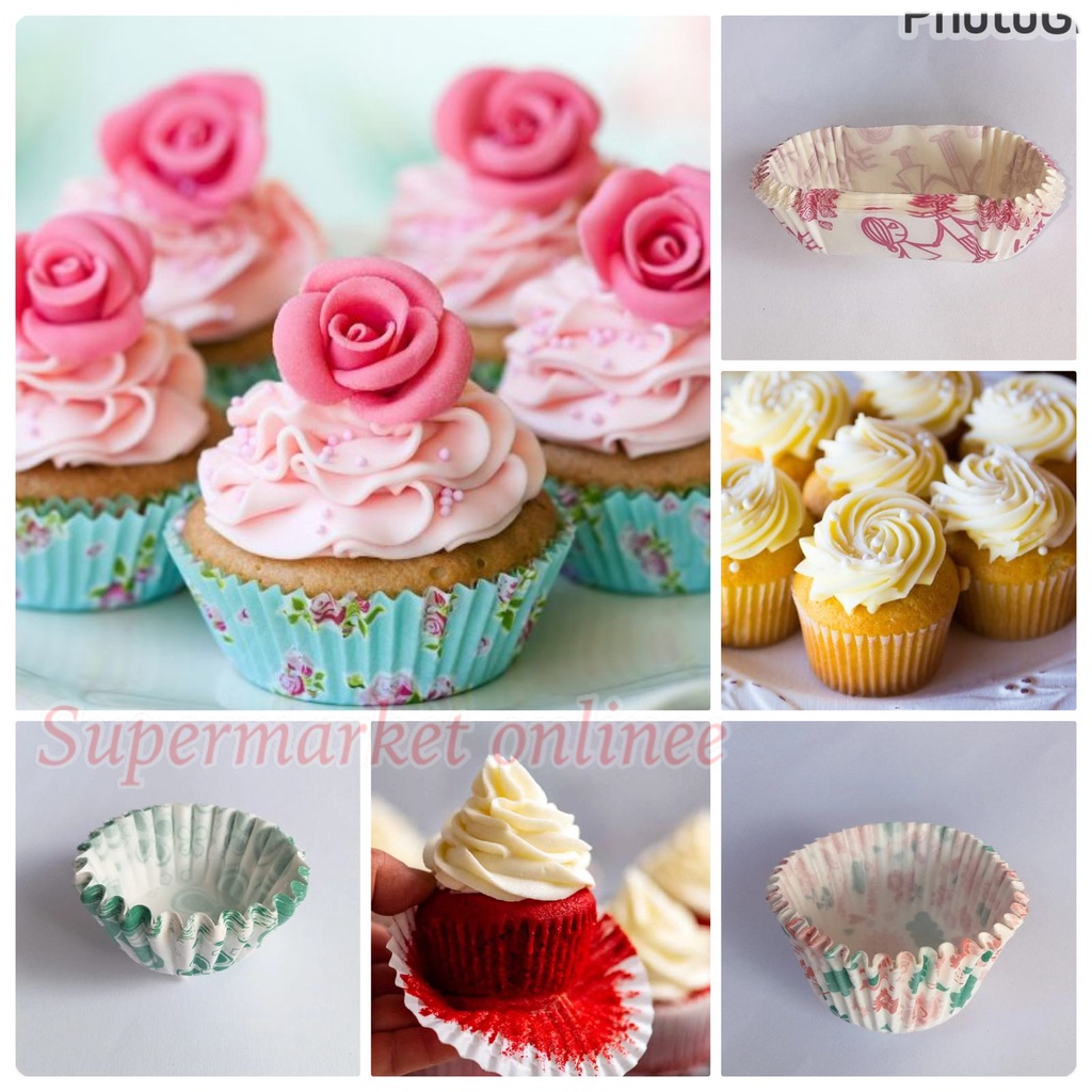 Cup Cake Cases Kertas Bolu Kukus Kotak Cetakan Baking Paper Alas Nastar Roti Muffin Cup Oval Sosis Risoles Gorengan