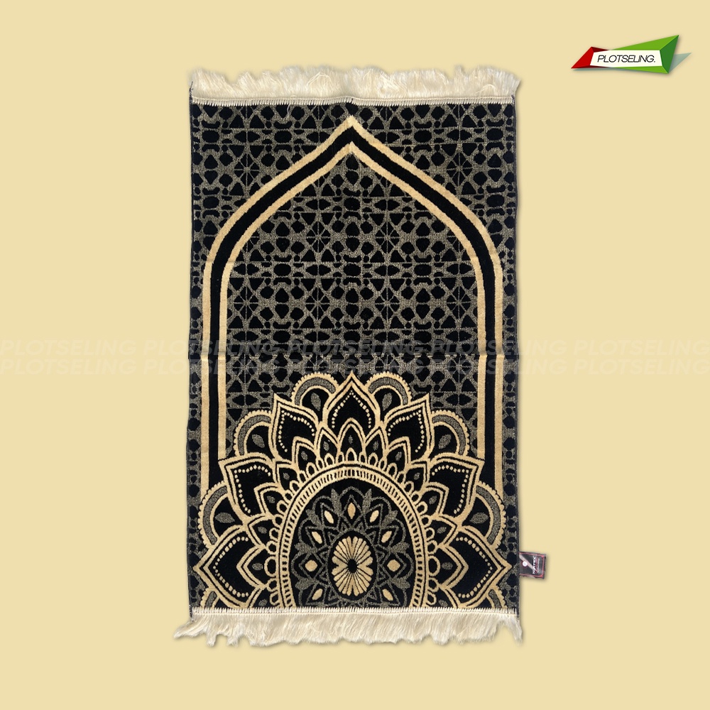 Sajadah Turkey Besar NURTEX Kiswah Hitam Ukuran 53 x 105 cm Sajadah Traveling Motif Kiswah Souvenir Hari Raya Sajadah Umroh Sejadah Sholat Dewasa Sajadah Besar Midi Tebal