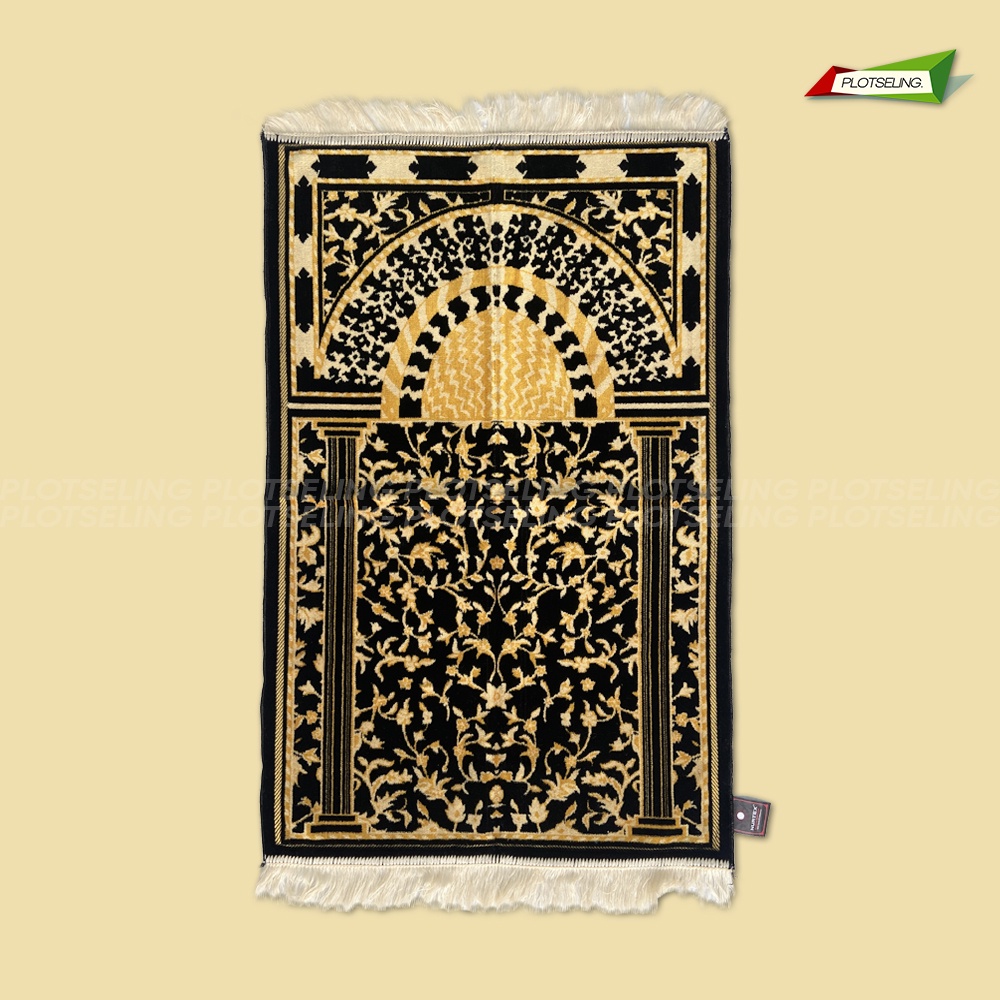 Sajadah Turkey Besar NURTEX Kiswah Hitam Ukuran 53 x 105 cm Sajadah Traveling Motif Kiswah Souvenir Hari Raya Sajadah Umroh Sejadah Sholat Dewasa Sajadah Besar Midi Tebal