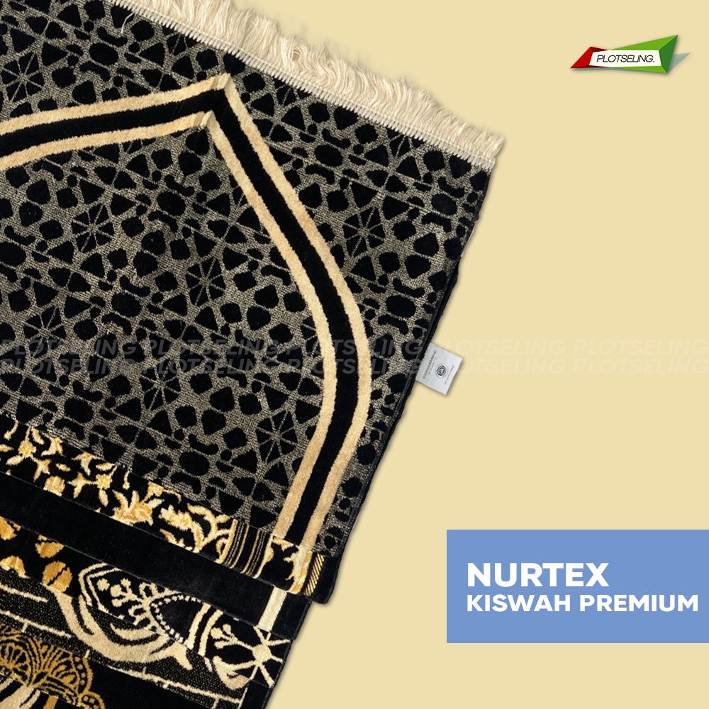 Sajadah Turkey Besar NURTEX Kiswah Hitam Ukuran 53 x 105 cm Sajadah Traveling Motif Kiswah Souvenir Hari Raya Sajadah Umroh Sejadah Sholat Dewasa Sajadah Besar Midi Tebal